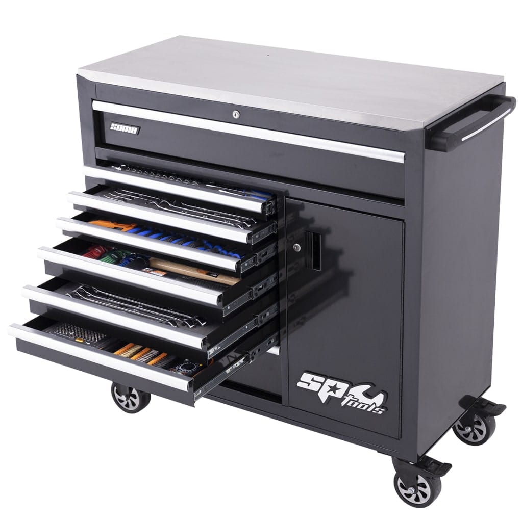 Sumo Series Roller Cabinet Tool Kit With Power Tool Cupboard, 360Pce Metric/Sae - SP50616 by SP Tools