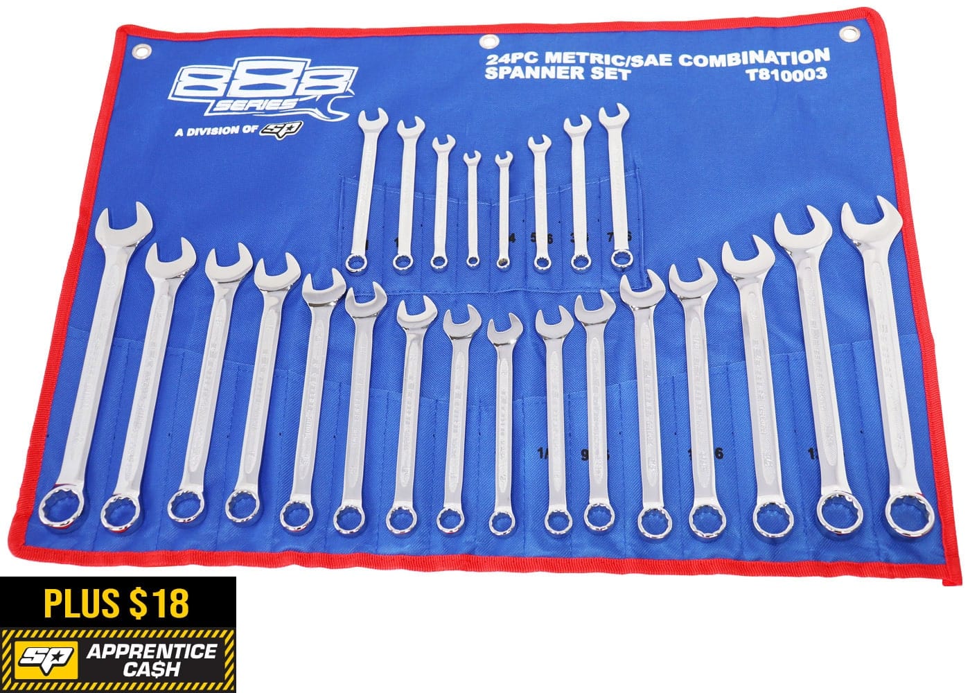 Combination Roe Spanner Set Metric/Sae 24Pce - T810003 by SP Tools