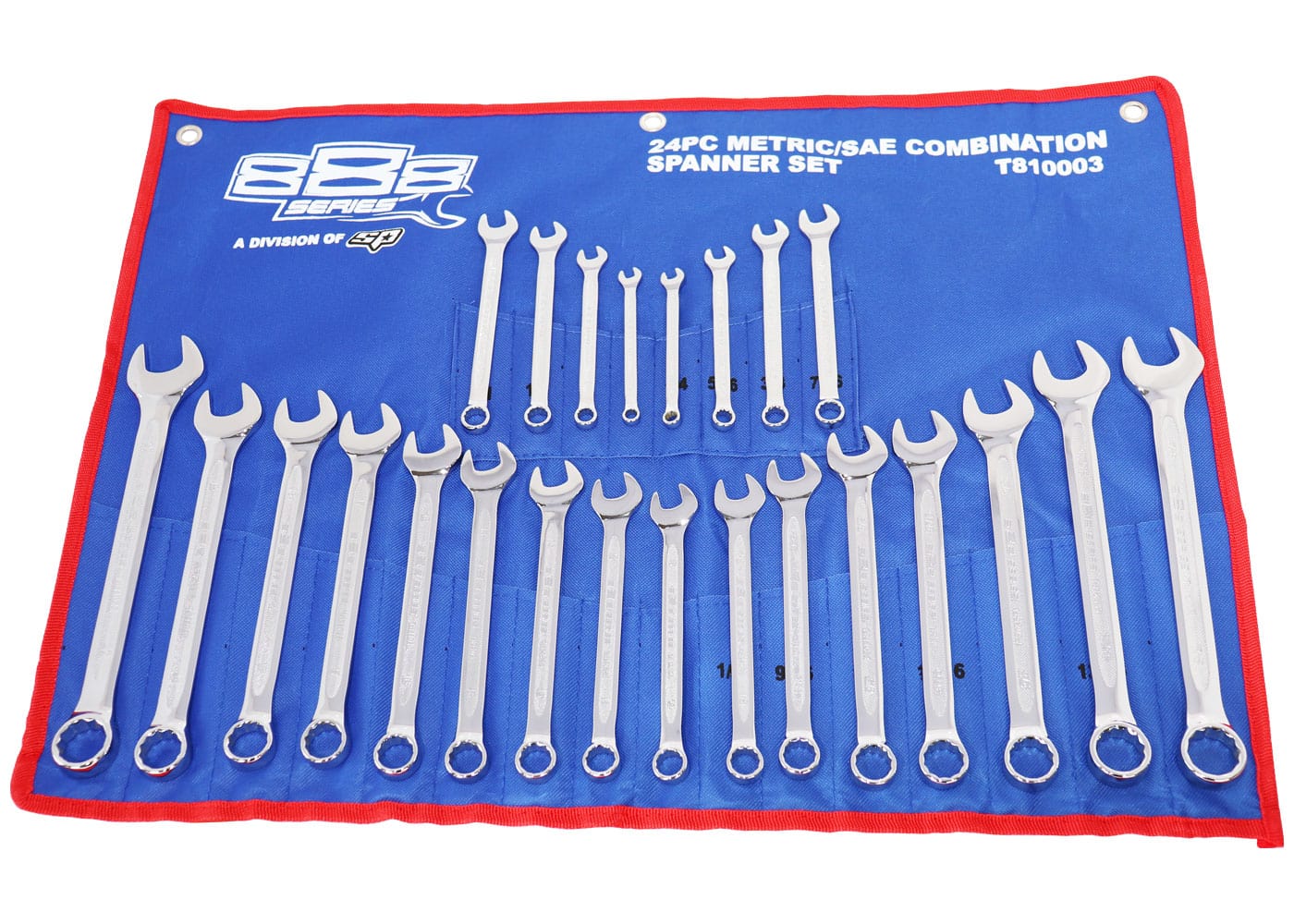 Combination Roe Spanner Set Metric/Sae 24Pce - T810003 by SP Tools