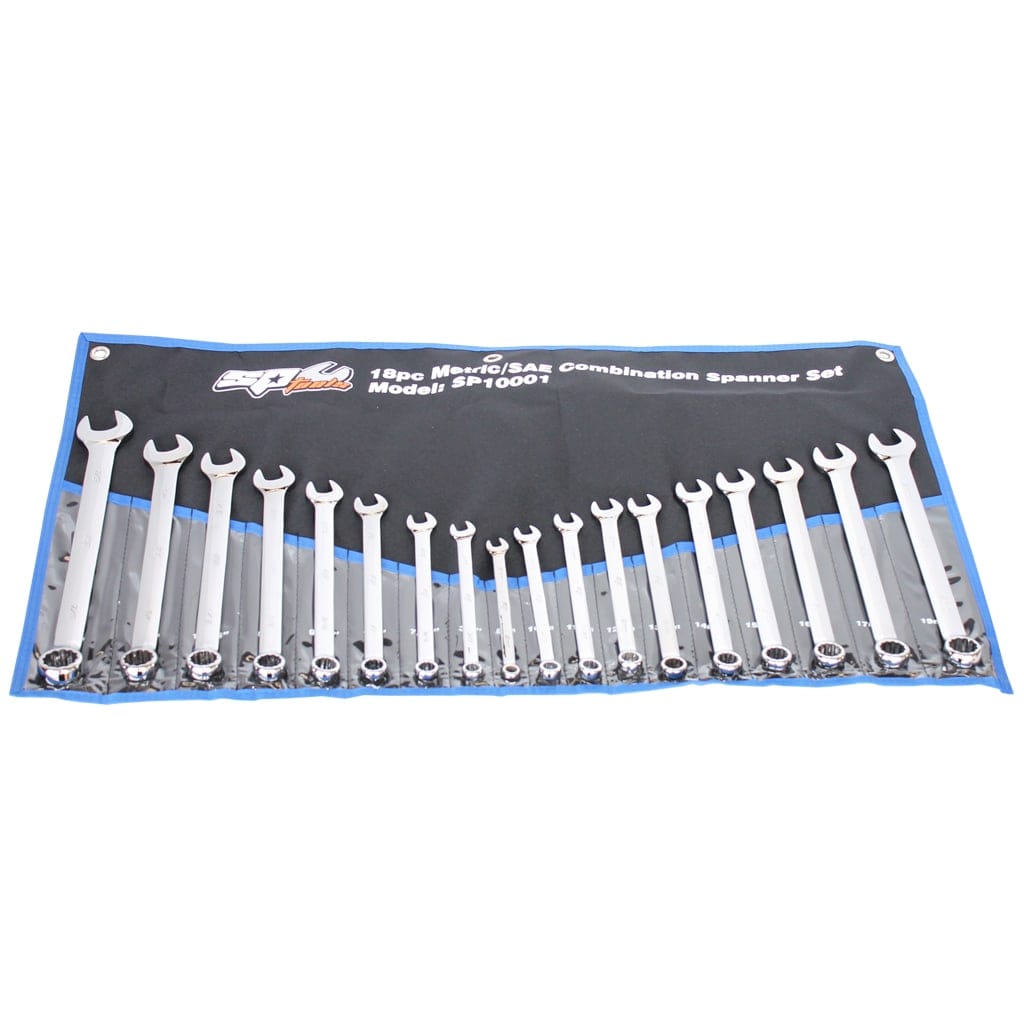 Combination Roe Spanner Set Metric/Sae 18Pce - SP10001 by SP Tools