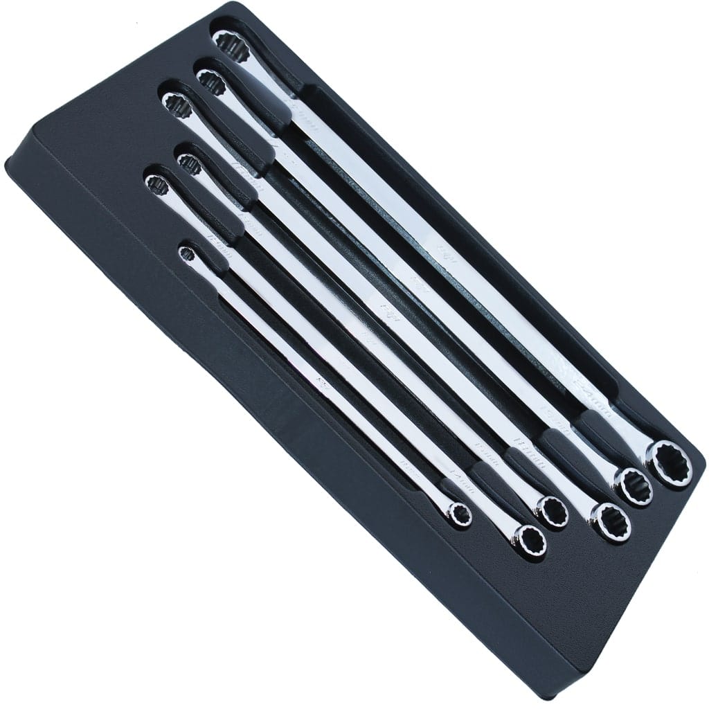 Double Rring Long Spanner Set 0° Offset Metric 6Pce - SP10036 by SP Tools