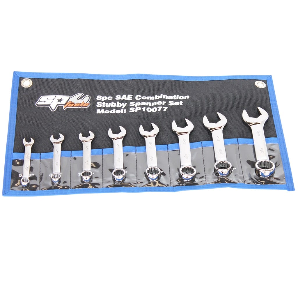 Combination Roe Spanner Set Stubby Sae 8Pce - SP10077 by SP Tools