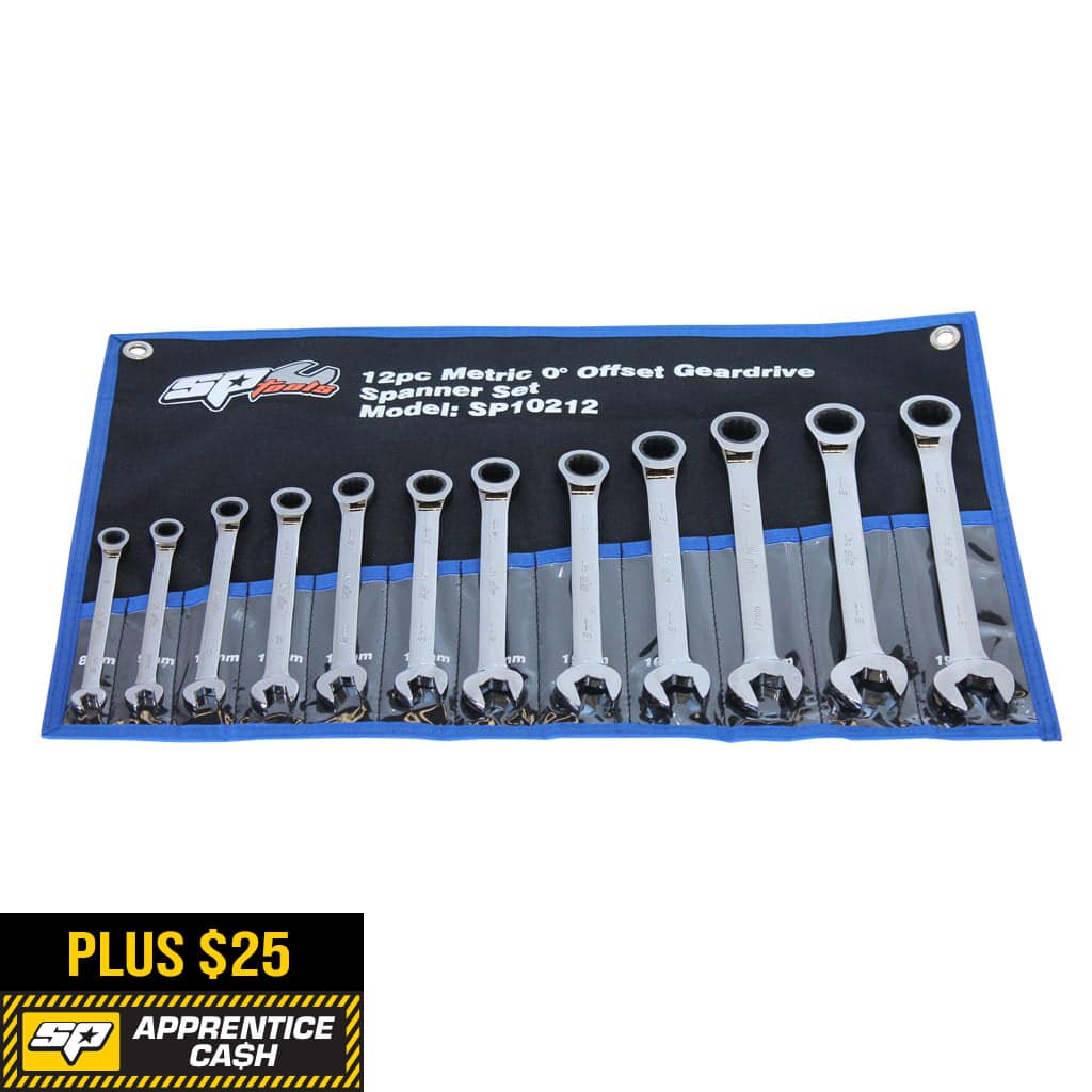 Gear Drive Roe Spanner Set 0° Offset Metric 12Pce - SP10212 by SP Tools