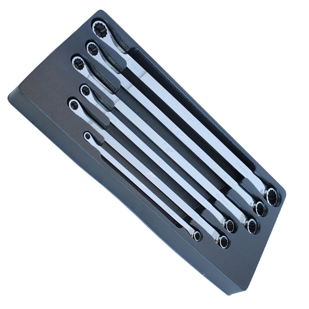 Double Ring Long Spanner Set 15° Offset Metric 6Pce - SP10236 by SP Tools