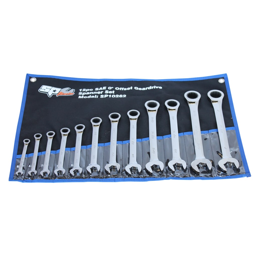 Gear Drive Roe Spanner Set 0° Offset Sae 12Pce  - SP10262 by SP Tools