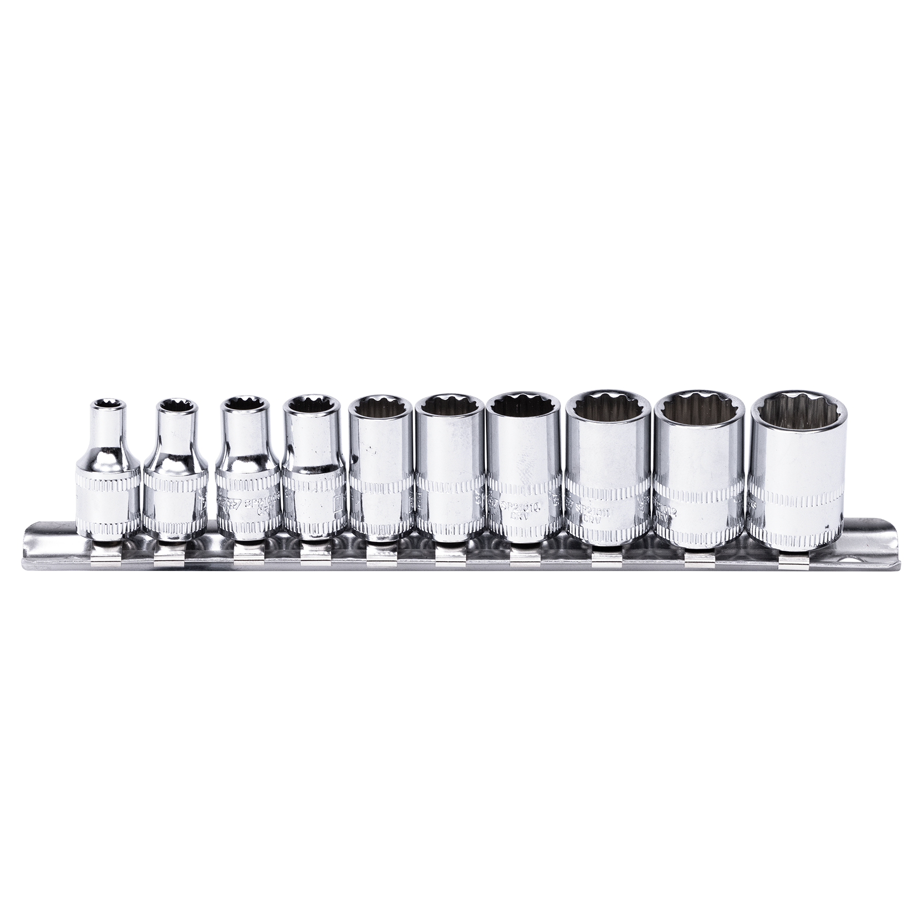 SP Tools 10Pce 1/4"Dr 12Pt Metric Socket Rail Set SP20130