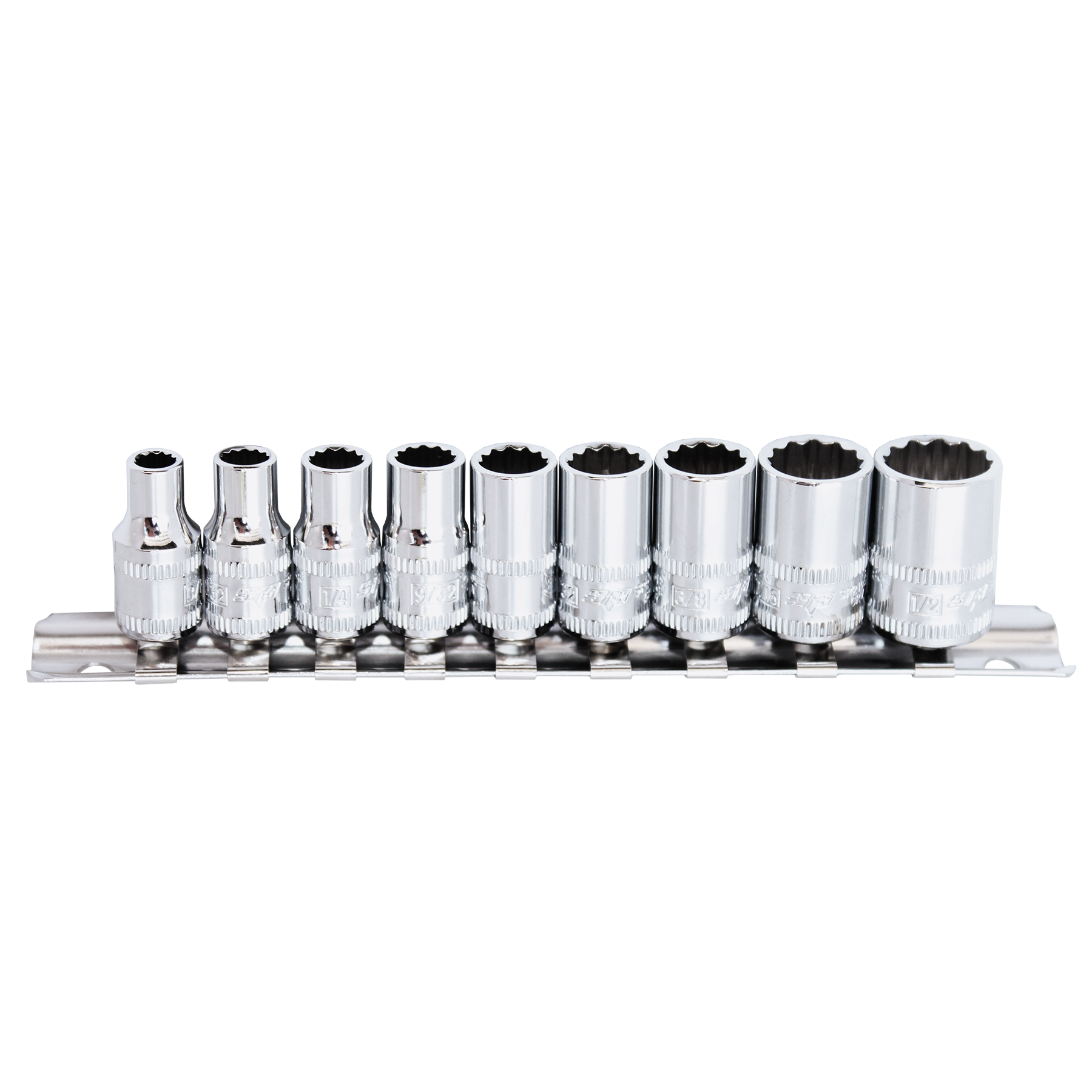 SP Tools 9Pce 1/4"Dr 12Pt SAE Socket Rail Set SP20131