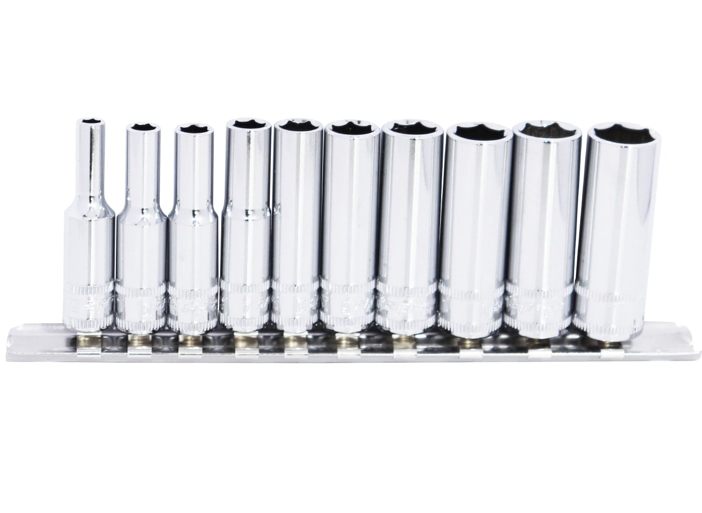 1/4"Drive Deep Socket Rail Set 6PT Metric 10Pce - SP20140 by SP Tools