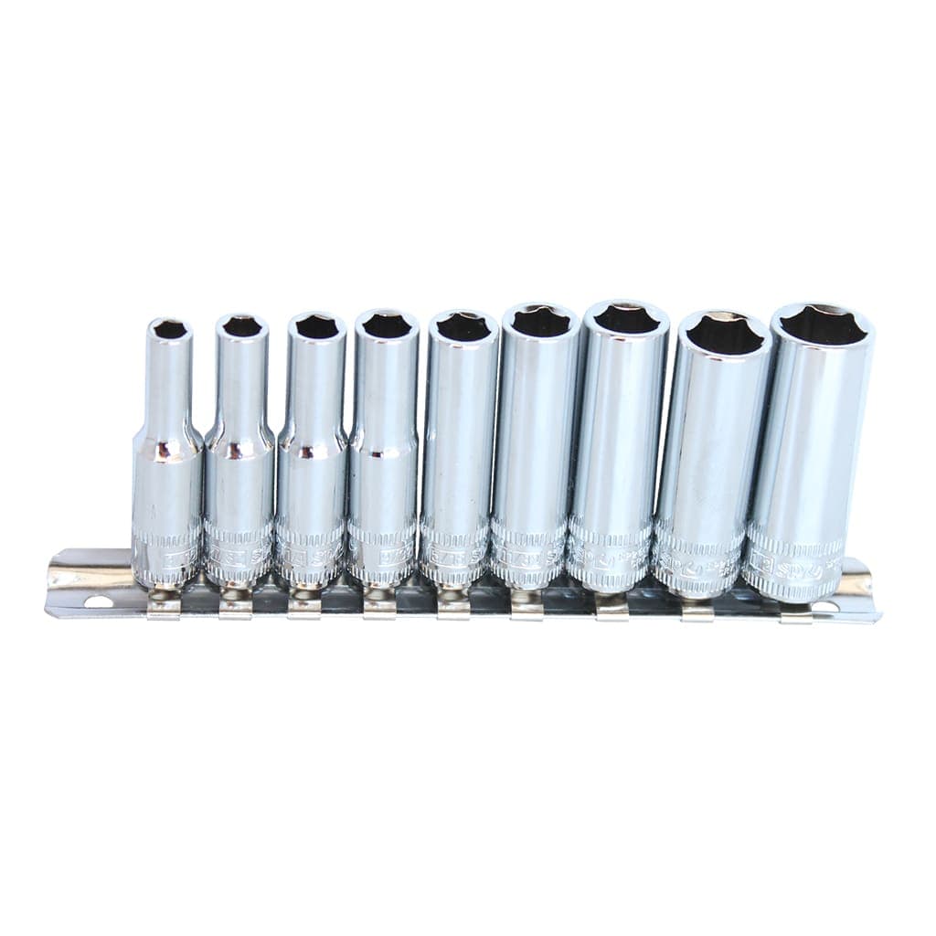 1/4"Drive Deep Socket Rail Set 6PT Sae 9Pce - SP20141 by SP Tools