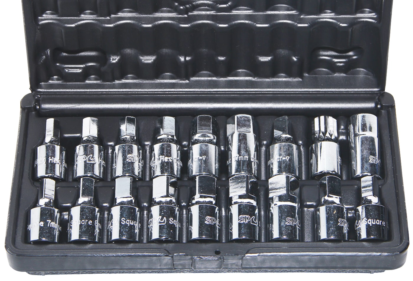 Oil Drain Plug Key Set, 3/8" Drive 18Pce - SP20215 by SP Tools
