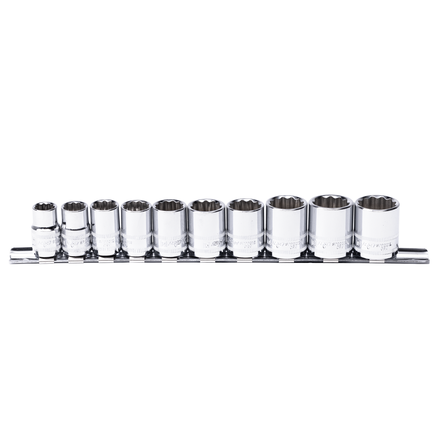 SP Tools 10Pce 3/8"Dr 12Pt Metric Socket Rail Set SP20230