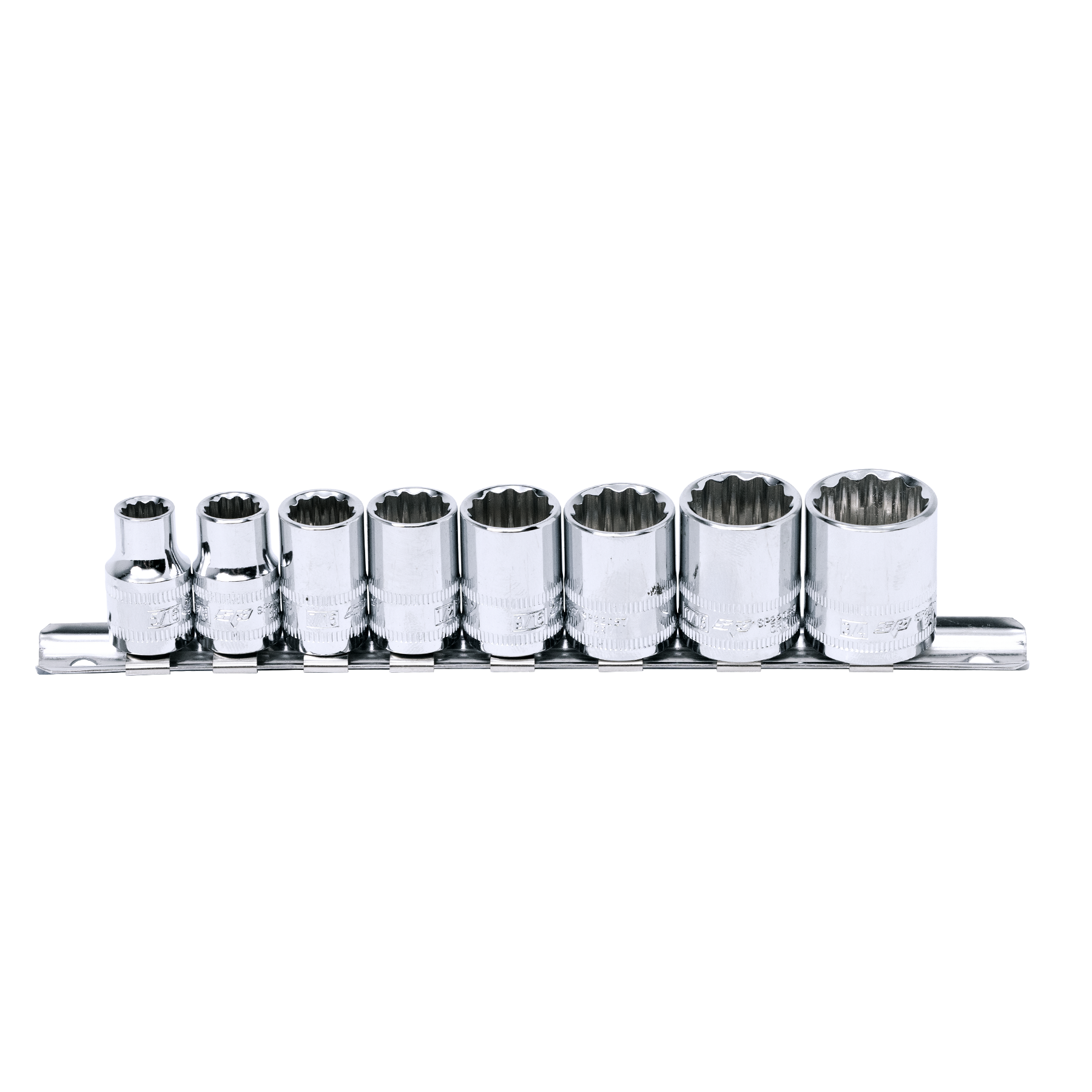 SP Tools 8Pce 3/8"Dr 12Pt SAE Socket Rail Set SP20231