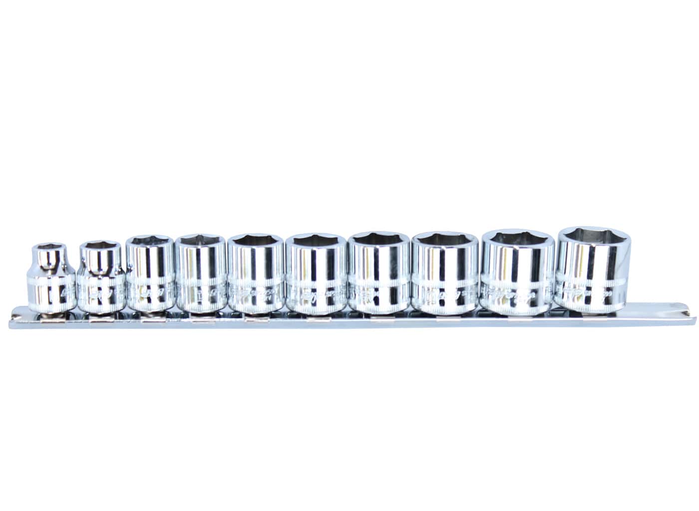 3/8" Drive Stubby Socket Rail Set, 6PT Metric, 10Pce - SP20235 by SP Tools