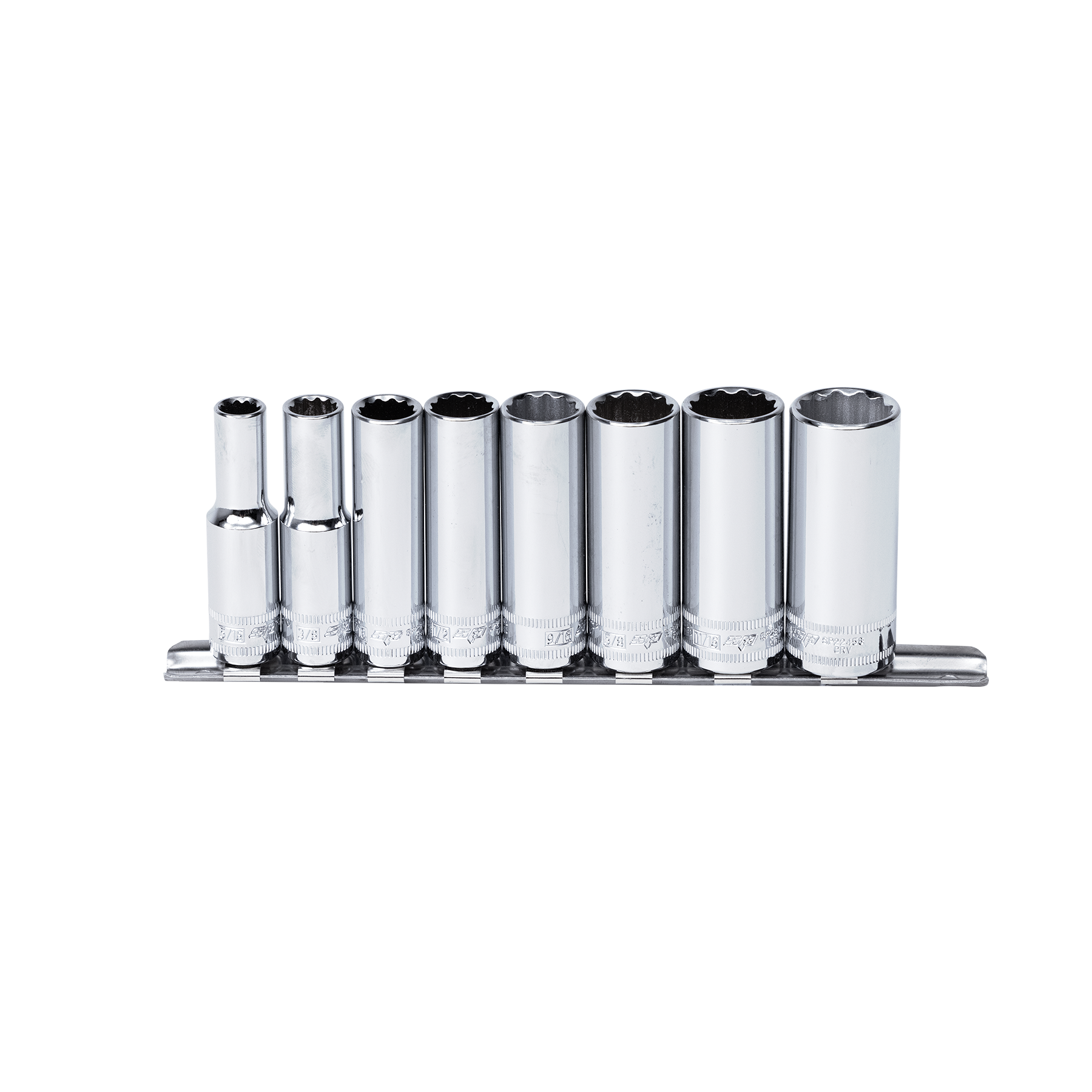 SP Tools 8Pce 3/8"Dr 12Pt SAE Deep Socket Rail Set SP20241