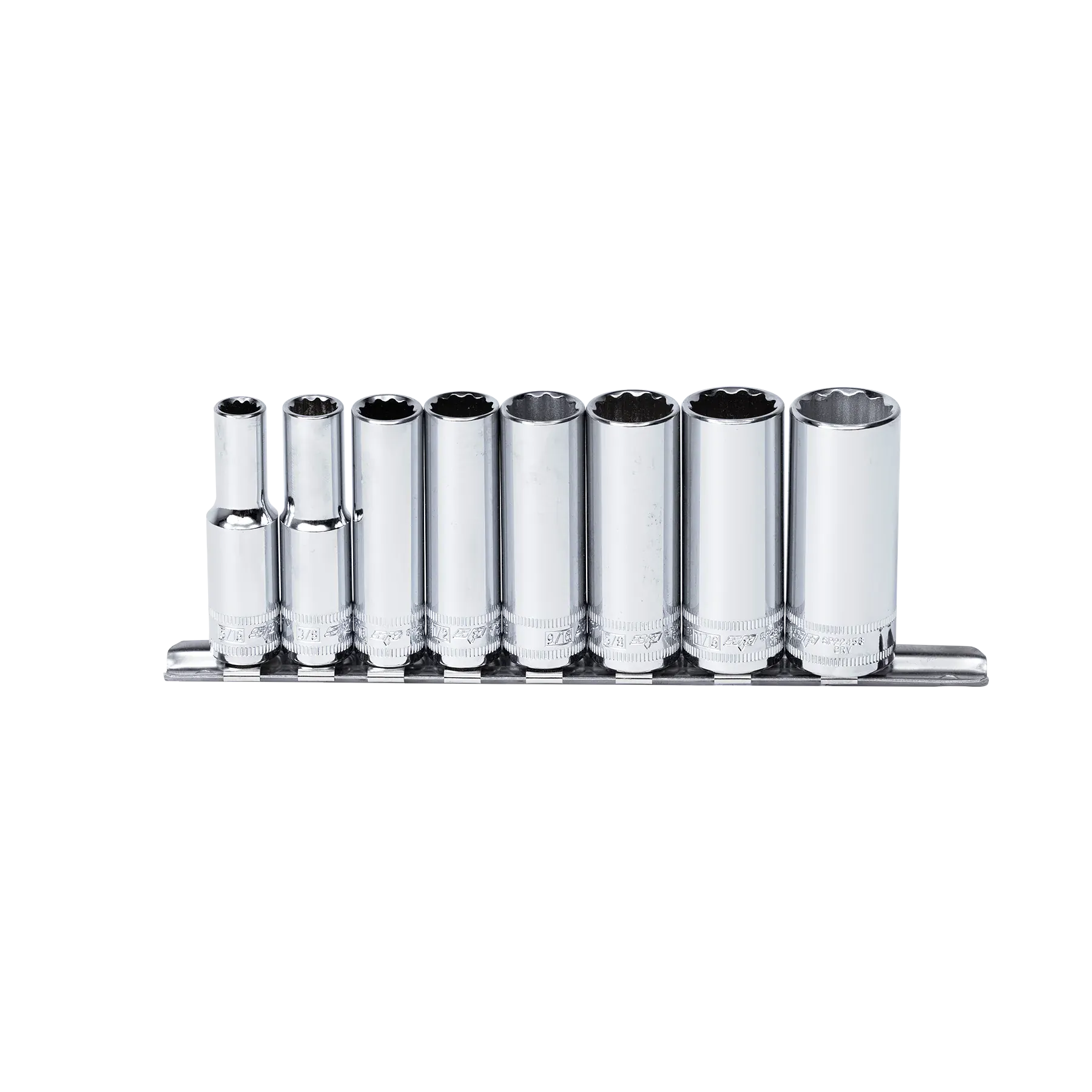 SP Tools 8Pce 3/8"Dr 12Pt SAE Deep Socket Rail Set SP20241