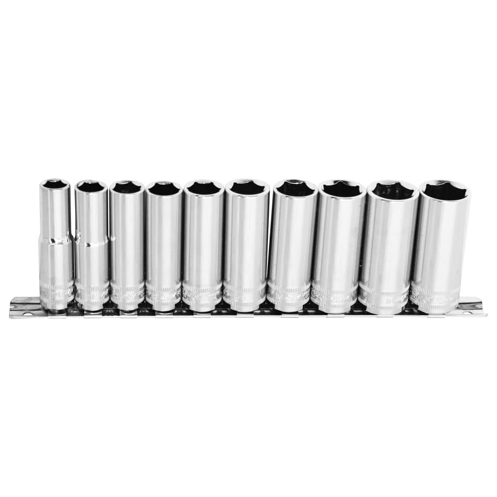 3/8"Drive Deep Socket Rail Set 6PT Metric 10Pce - SP20242 by SP Tools