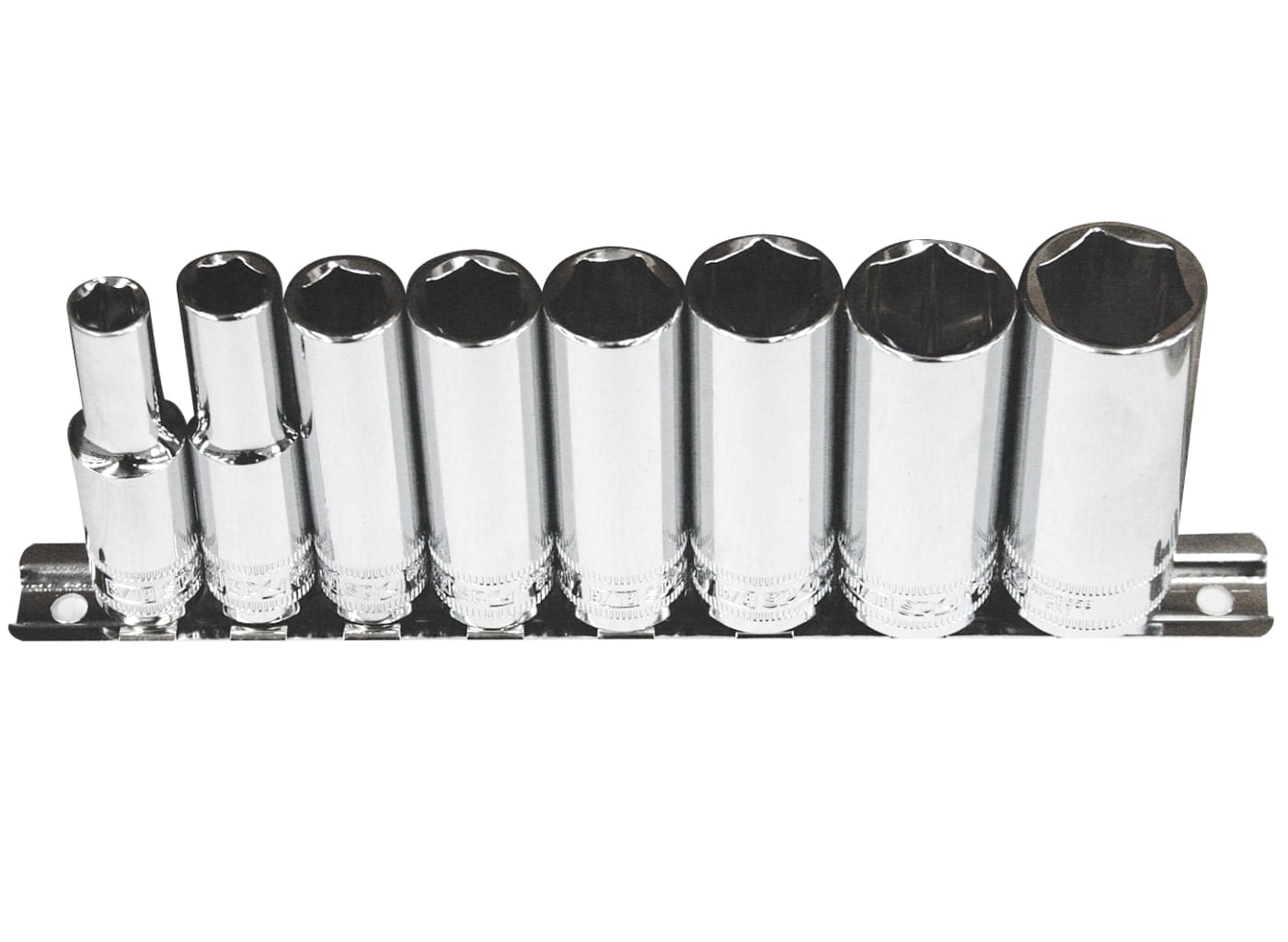 3/8"Drive Socket Rail Set 6PT Sae 8Pce - SP20243 by SP Tools