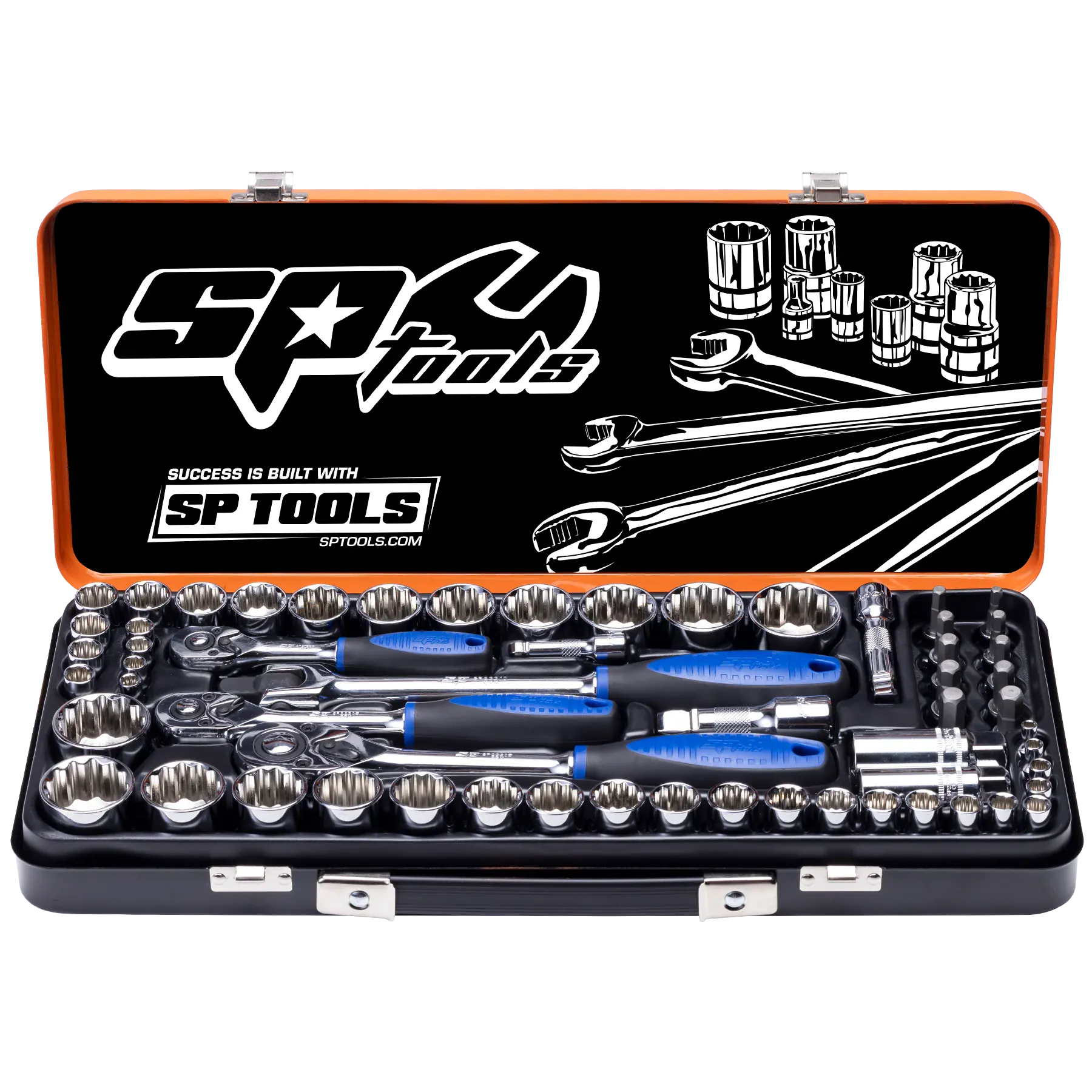 1/4", 3/8" & 1/2"Drive Socket Set 12PT METRIC/SAE 59Pce - SP20280 by SP Tools