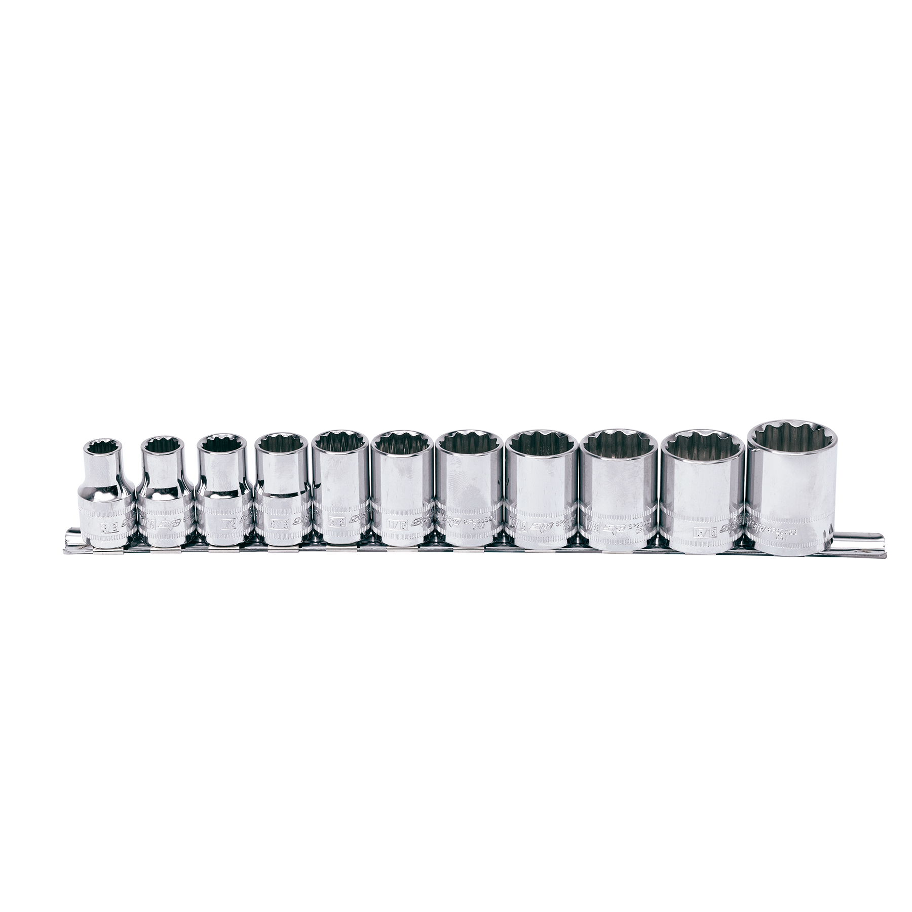 SP Tools 11Pce 1/2"Dr 12Pt SAE Socket Rail Set SP20331