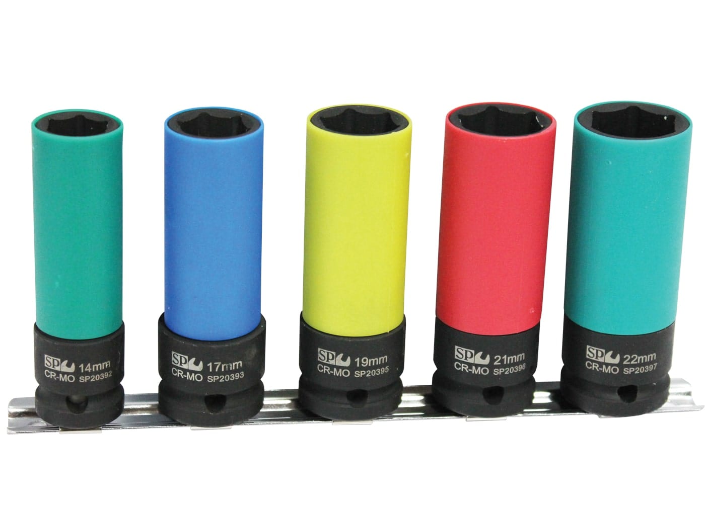 1/2"Drive Impact Socket Rail Set Wheel Nut 6PT Metric 5Pce - SP20390 by SP Tools