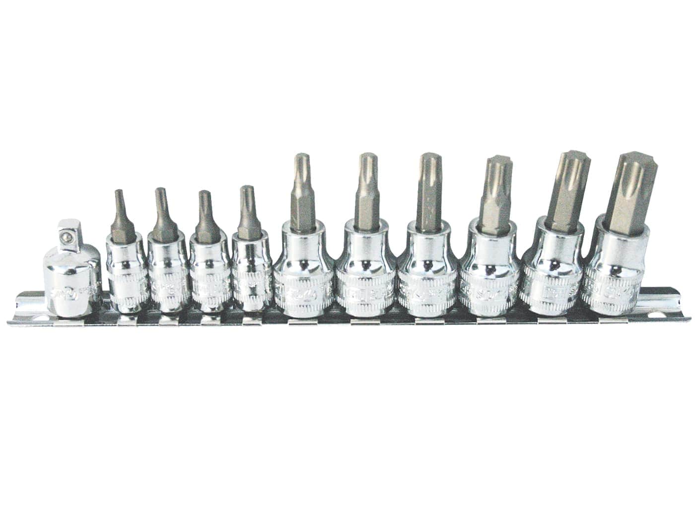 1/4" & 3/8"Drive INHEX Socket Rail Set TORX 11Pce - SP20440 by SP Tools