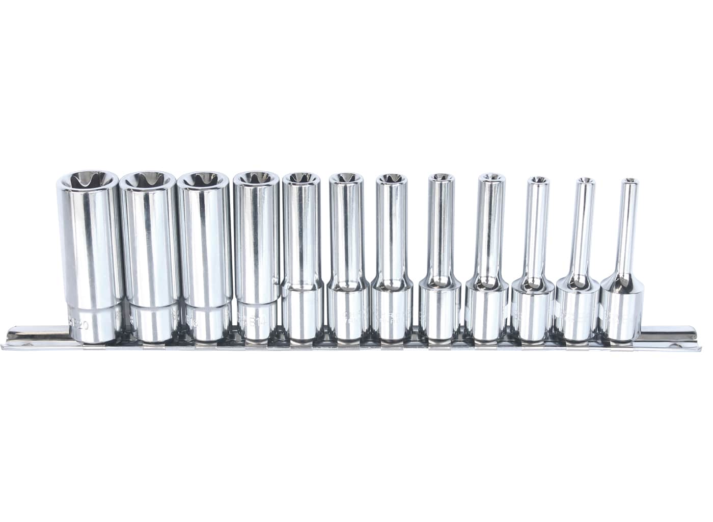 3/8"Drive Deep Socket Rail Set 12Pce E-TORX - SP20551 by SP Tools