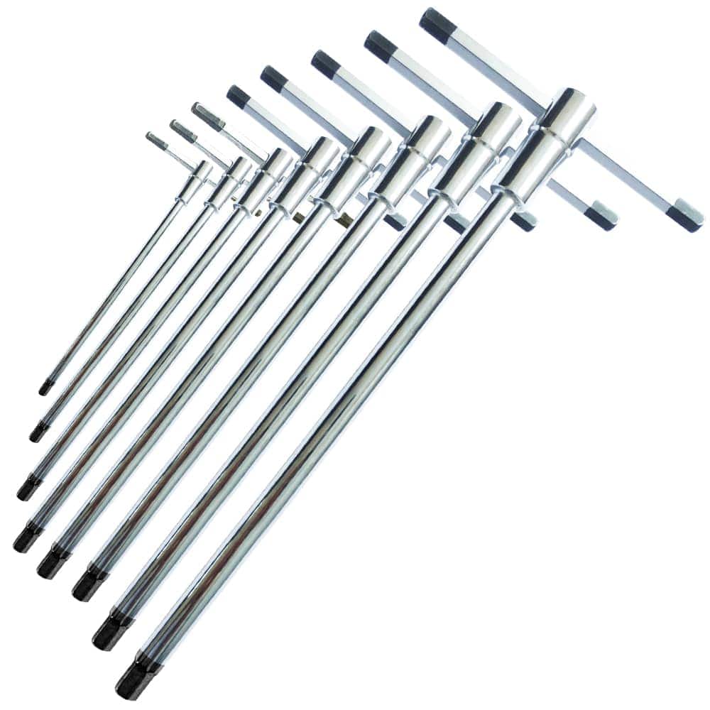 T-Handle Hex Key Set Sliding Metric 8Pce - SP34710 by SP Tools