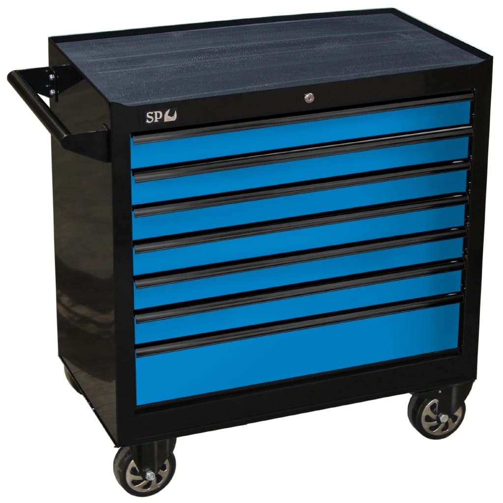 SP Tools Sumo Series Roller Cabinet - 7 Drawer - Black/Blue Drawers SP40126