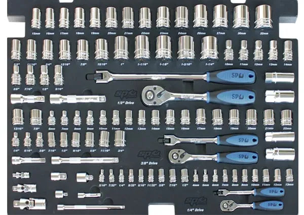 SP Tools Custom Series 254Pce Metric and SAE Tool Kit PLUS EVA Foam Trays SP50123X