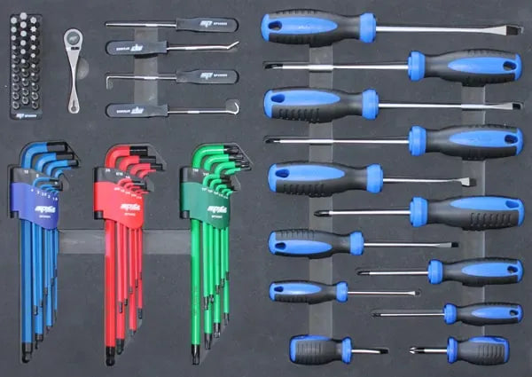 SP Tools Custom Series 254Pce Metric and SAE Tool Kit PLUS EVA Foam Trays SP50123X
