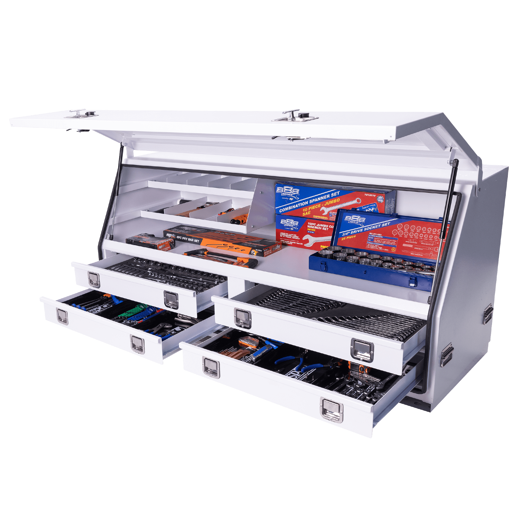 SP Tools Off Road Series Heavy Duty 4 Drawer 1735mm Wide Truck Box 502Pce Metric/SAE Tool Kit SP50333