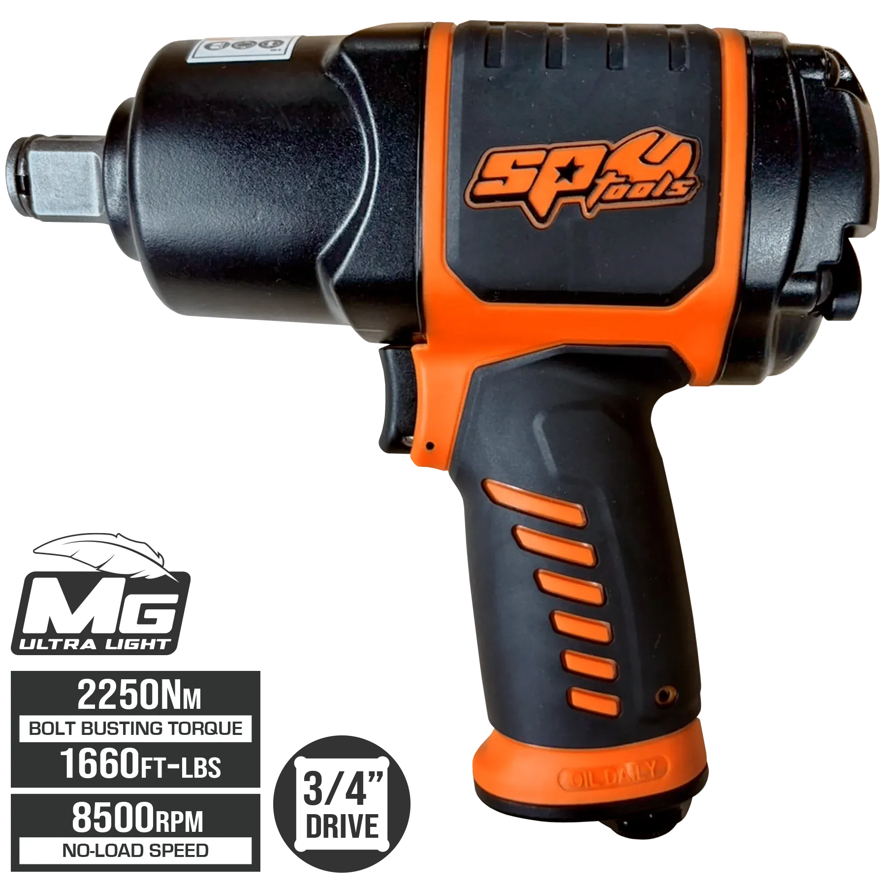 SP Tools 2250Nm 3/4”Dr Lightweight Air Impact Wrench SP9850