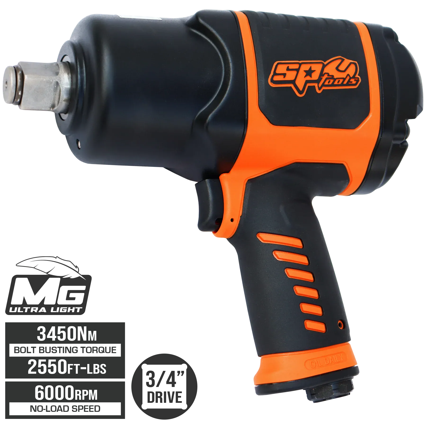 SP Tools 3450Nm 3/4”Dr Lightweight Air Impact Wrench SP9855