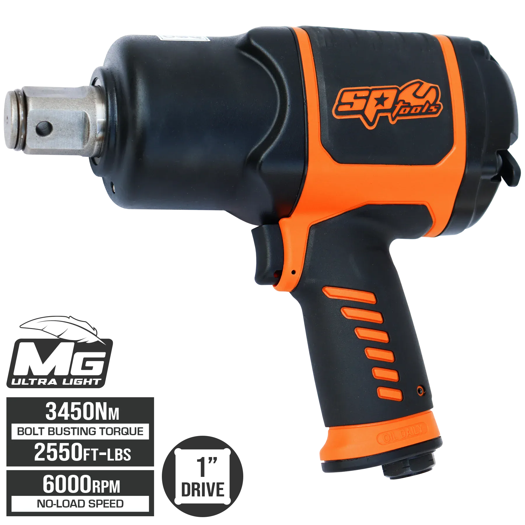 SP Tools 3450Nm 1”Dr Lightweight Air Impact Wrench SP9860