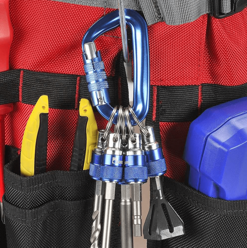 Carabiner with 5 x 1/4" hex quick change holders by Bordo 5330-1/4QC