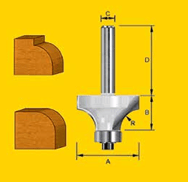 TruaCut Rounding Over Bits 2.3mm Radius 6.4mm (1/4") Shank