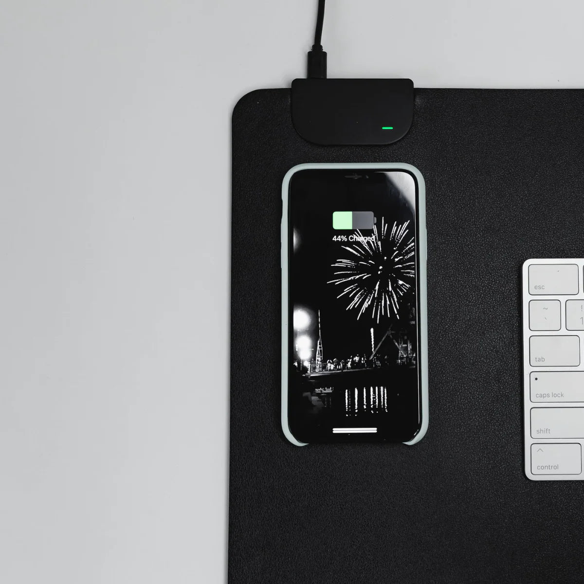 KeySmart TaskPad Wireless Charging Desk Pad Black