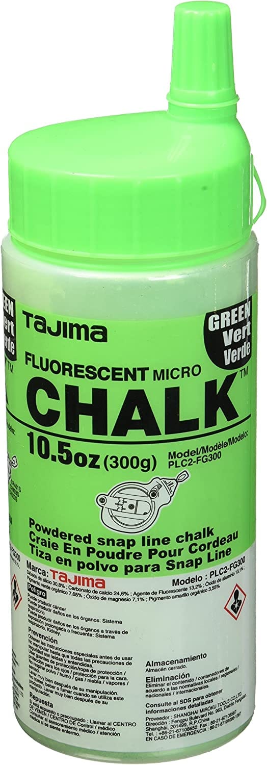 Tajima Fluorescent Green Micro Chalk Line Refill 300g PLC2-FG300