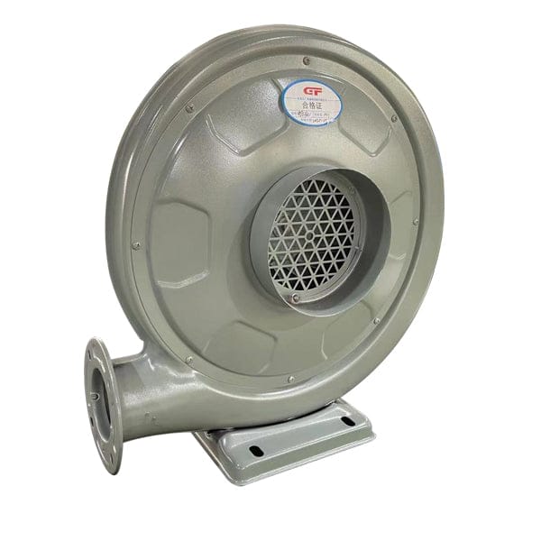 Industrial fan with a visible brand logo on a white background