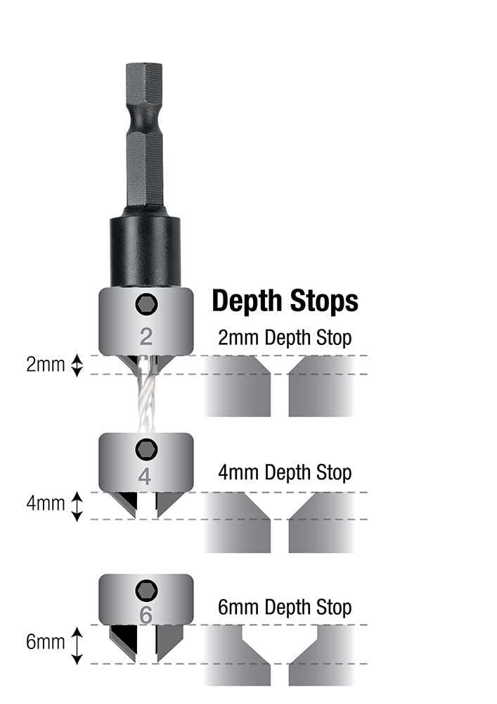 Bordo Depth Stop Collars for TCT Countersinks 2202-3ST | 3 Pce