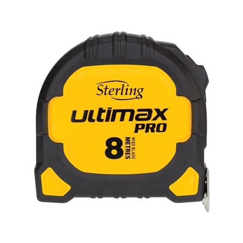 Ultimax Pro Tape Measure: 8m Metric Wide Blade - TMFX8027 by Sterling