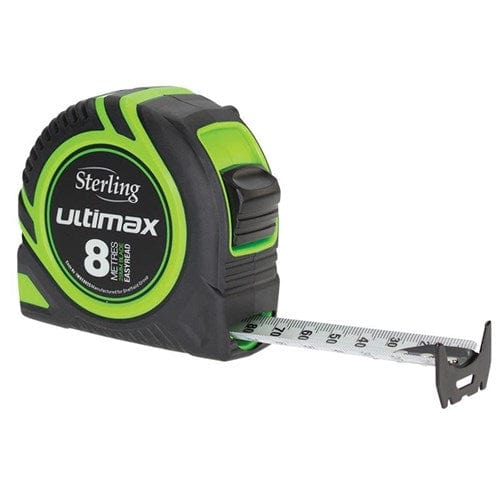 8m x 25mm Metric Ultimax Tape Measure Easyread TMXE8025 by Sterling