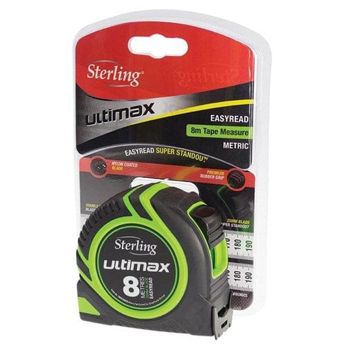 8m x 25mm Metric Ultimax Tape Measure Easyread TMXE8025 by Sterling
