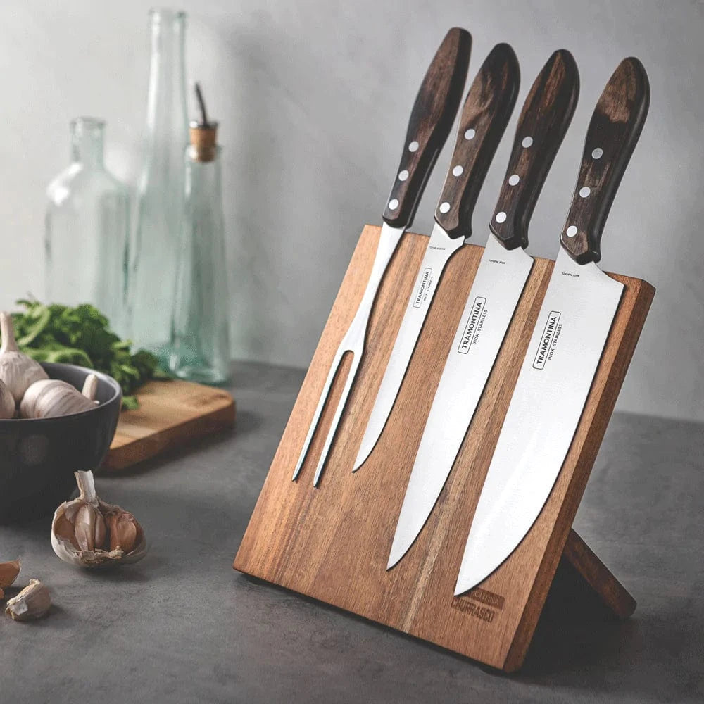 Churrasco Barbecue 5pce Knife Set with Magnetic Block 21198/981 by Tramontina