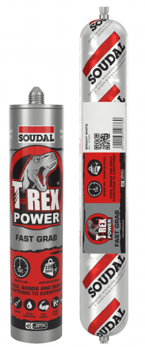 Soudal 290ml Cartridge of T-Rex Power Fast Grab Adhesive Sealant in Bright White 121968