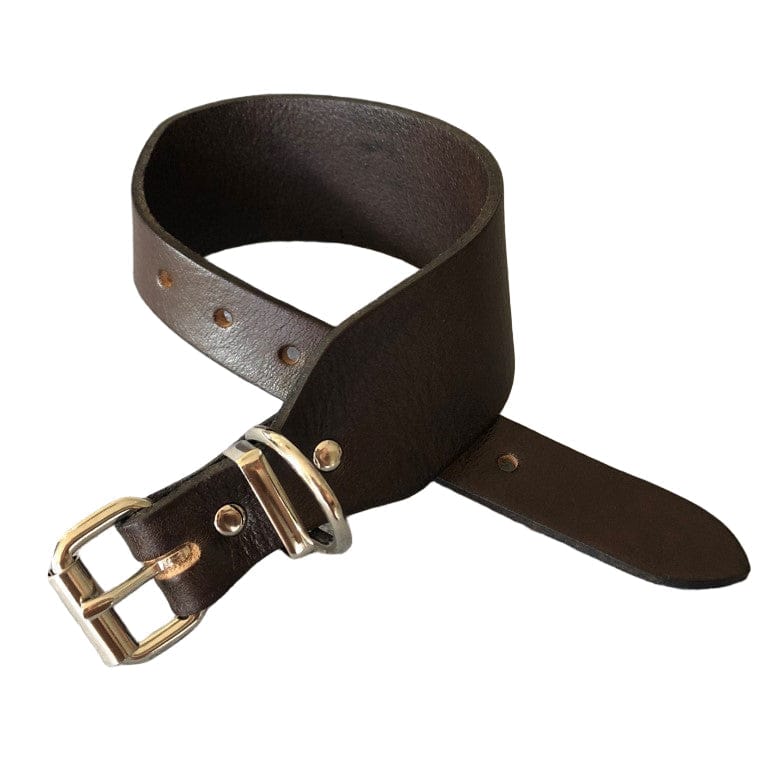Greyhound Shaped Leather Dog Collar