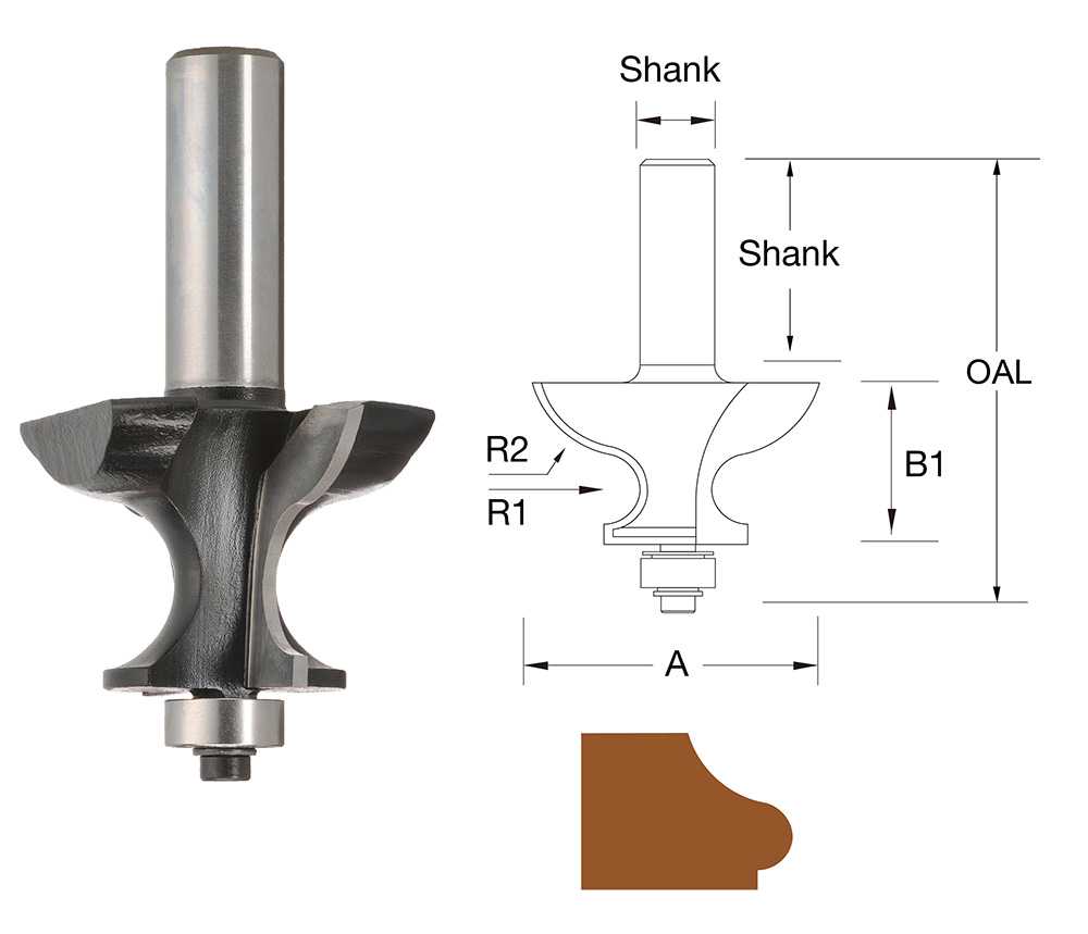 TruaCut 1/2" Shank Table Edge with Return Router Bit