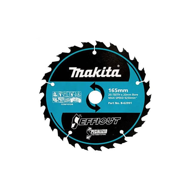 165mm x 25T TCT Efficut Wood Saw Blade B-62991 by Makita