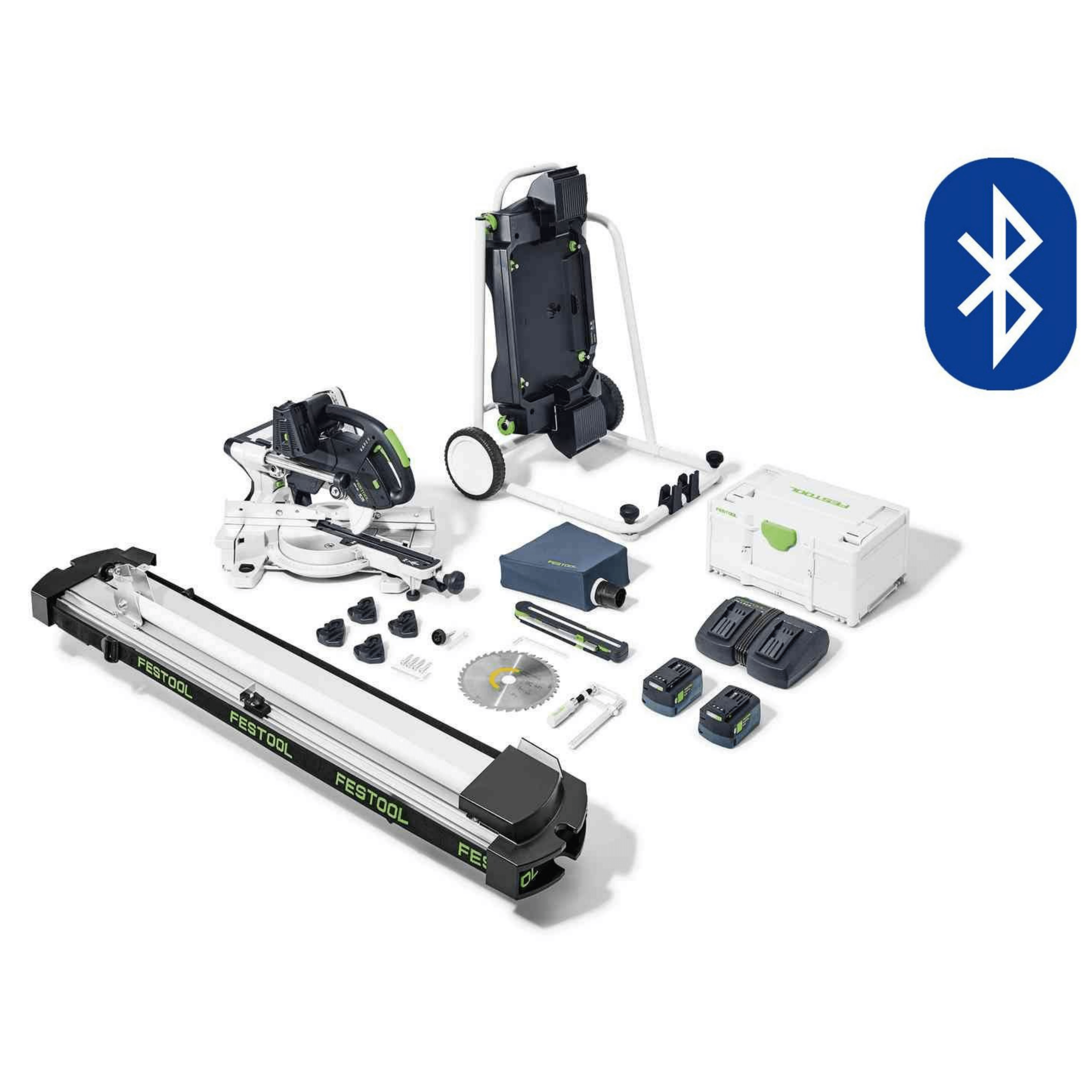 KSC 60 KAPEX 18V Cordless 216mm Slide Compound Mitre Saw 5.2Ah Energy Set & Stand 577178 by Festool