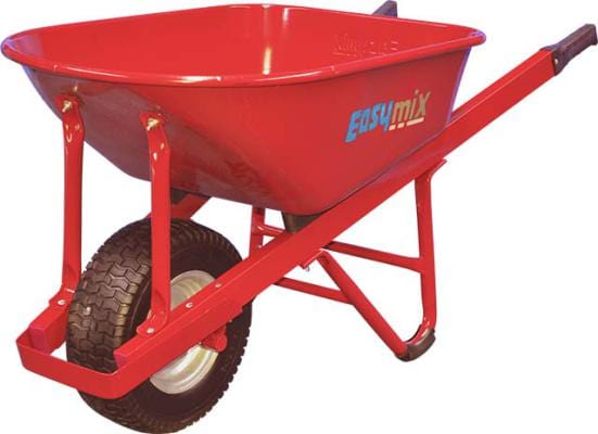 99L Steel Tray Wide Flat Free Wheel Long Handle Heavy Duty Wheelbarrow W566S-FF by Easymix